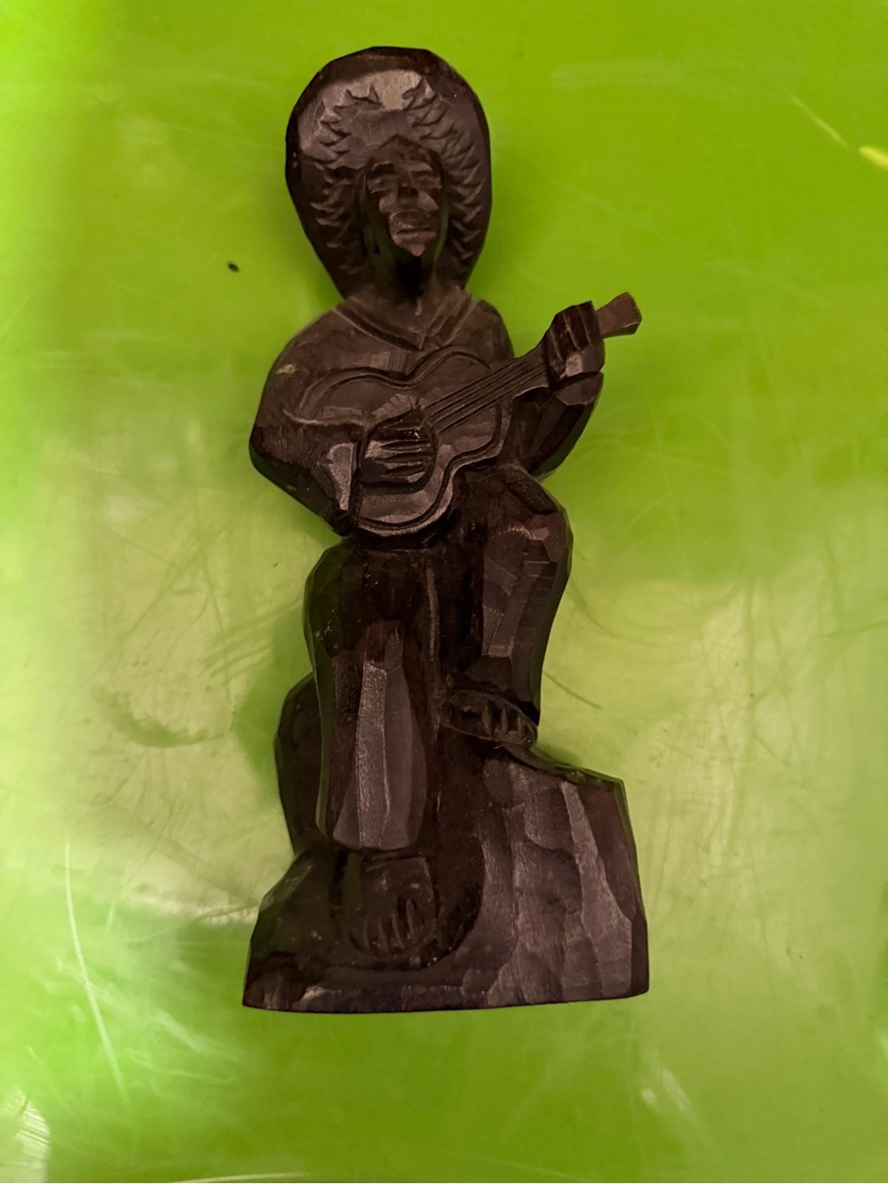 Vintage Boutique Joana Brazilian Wood Guitar Player Folk Art